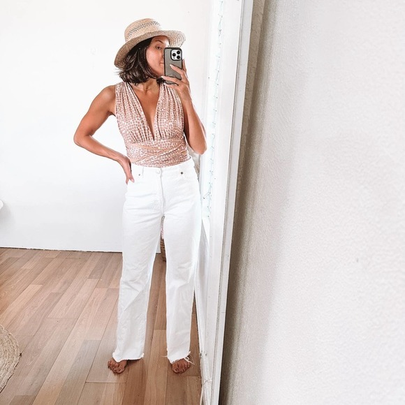 Free People 100 Ways Convertible Printed Bodysuit Size Medium - Picture 16 of 16